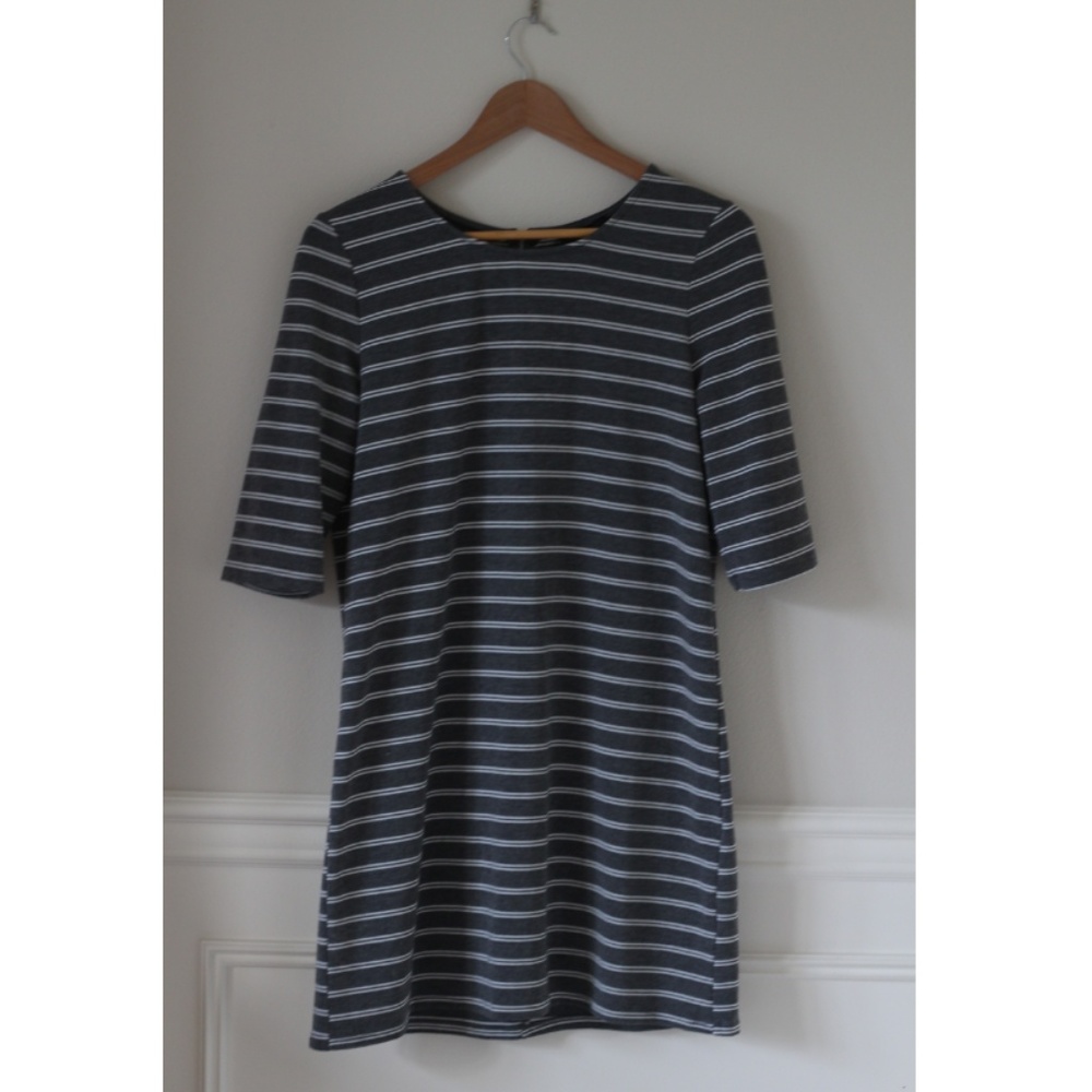 Striped Gray and White Dress